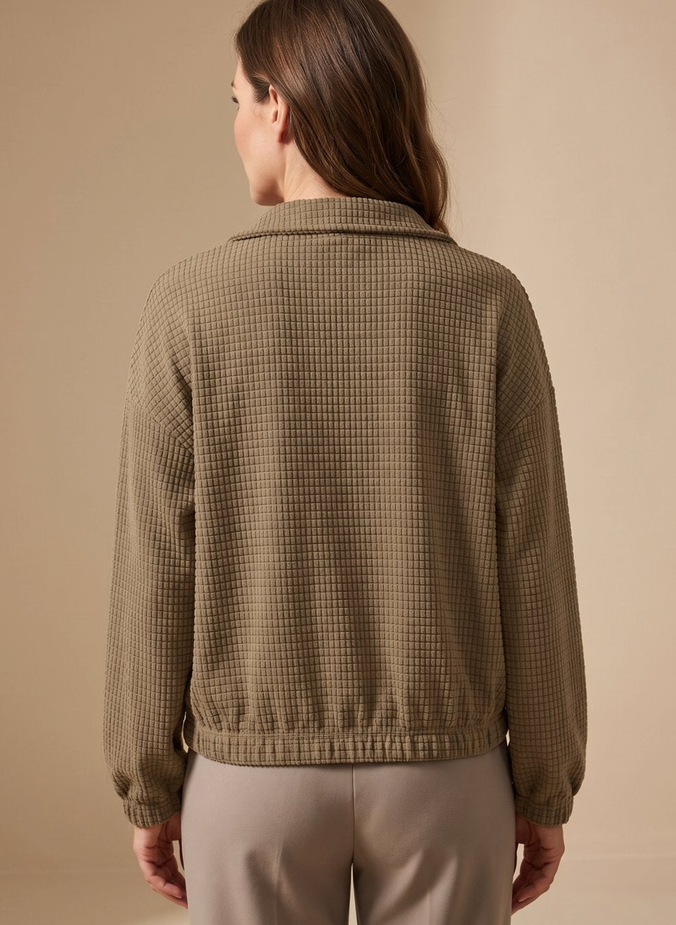 Cressida | Women's Cropped Stand-Collar Jacket with Texture