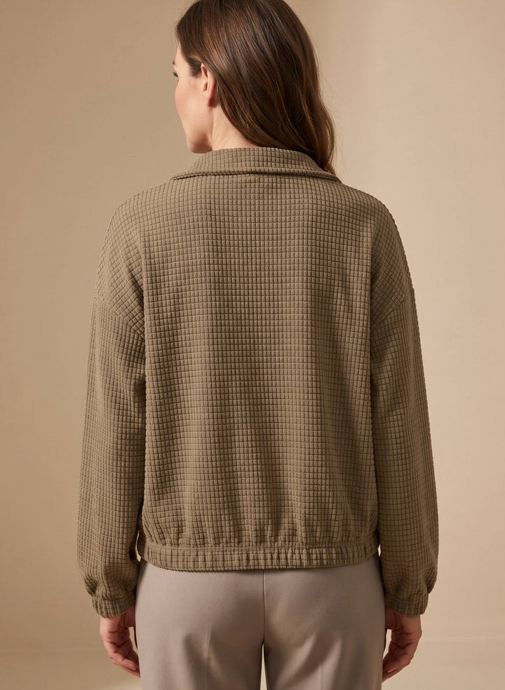 Cressida | Women's Cropped Stand-Collar Jacket with Texture