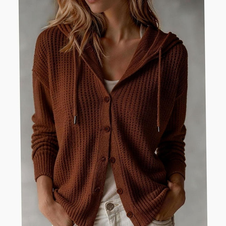 Florence - Elegant Buttoned Hooded Cardigan
