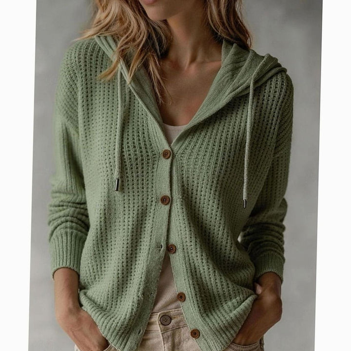 Florence - Elegant Buttoned Hooded Cardigan