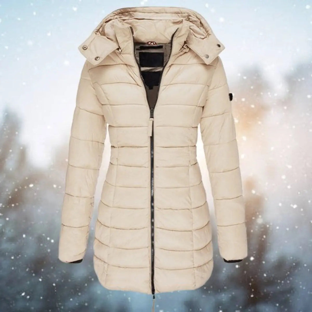Women's Longline Hooded Quilted Puffer Jacket