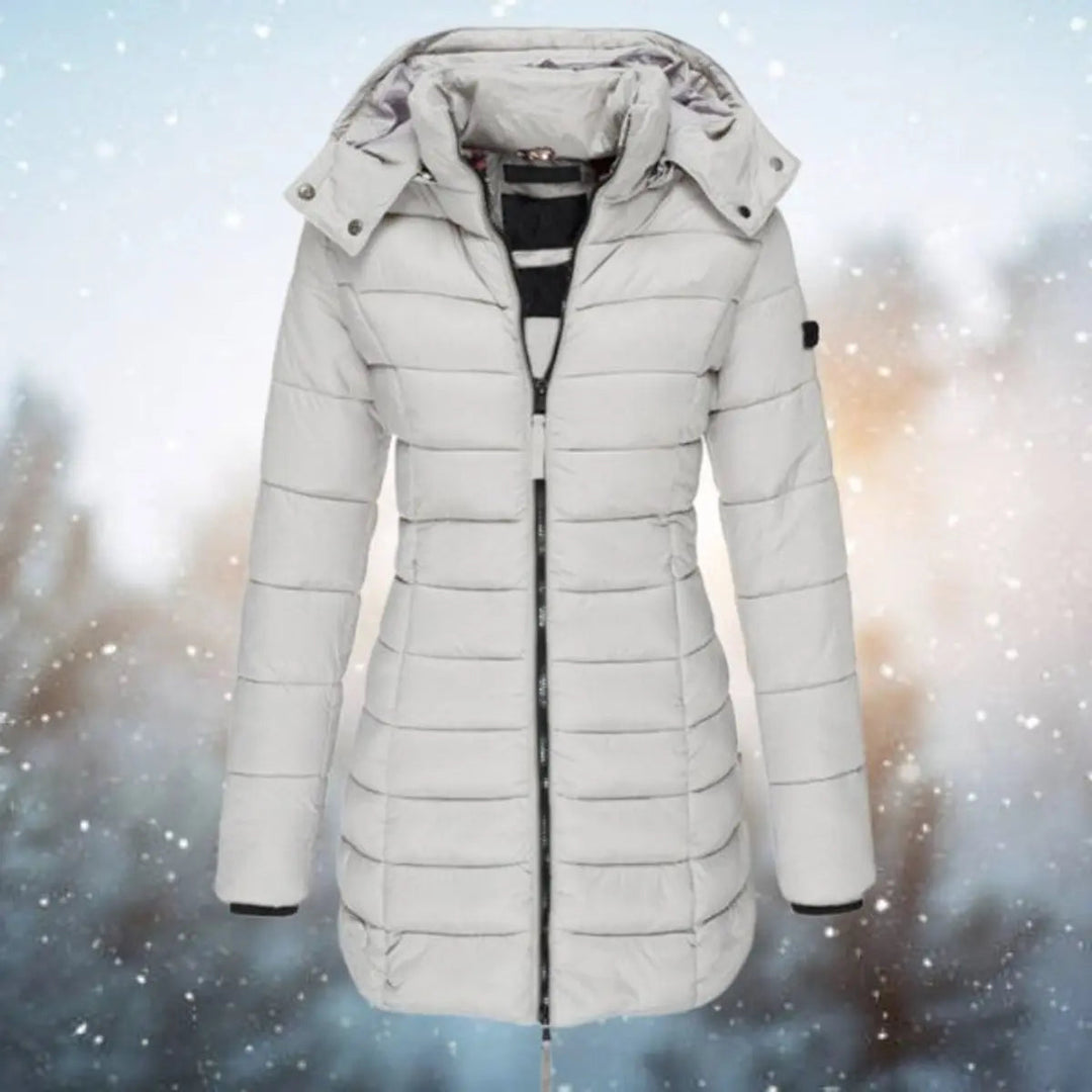 Women's Longline Hooded Quilted Puffer Jacket