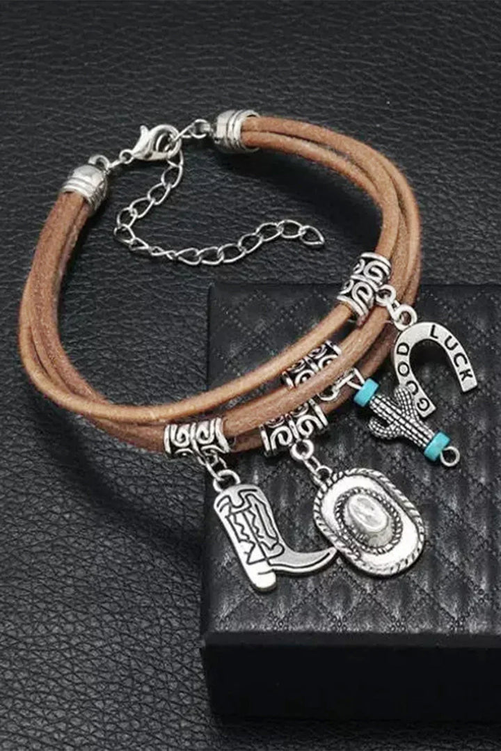 Women's Western Charm Bracelet - Hat, Boot, Cactus