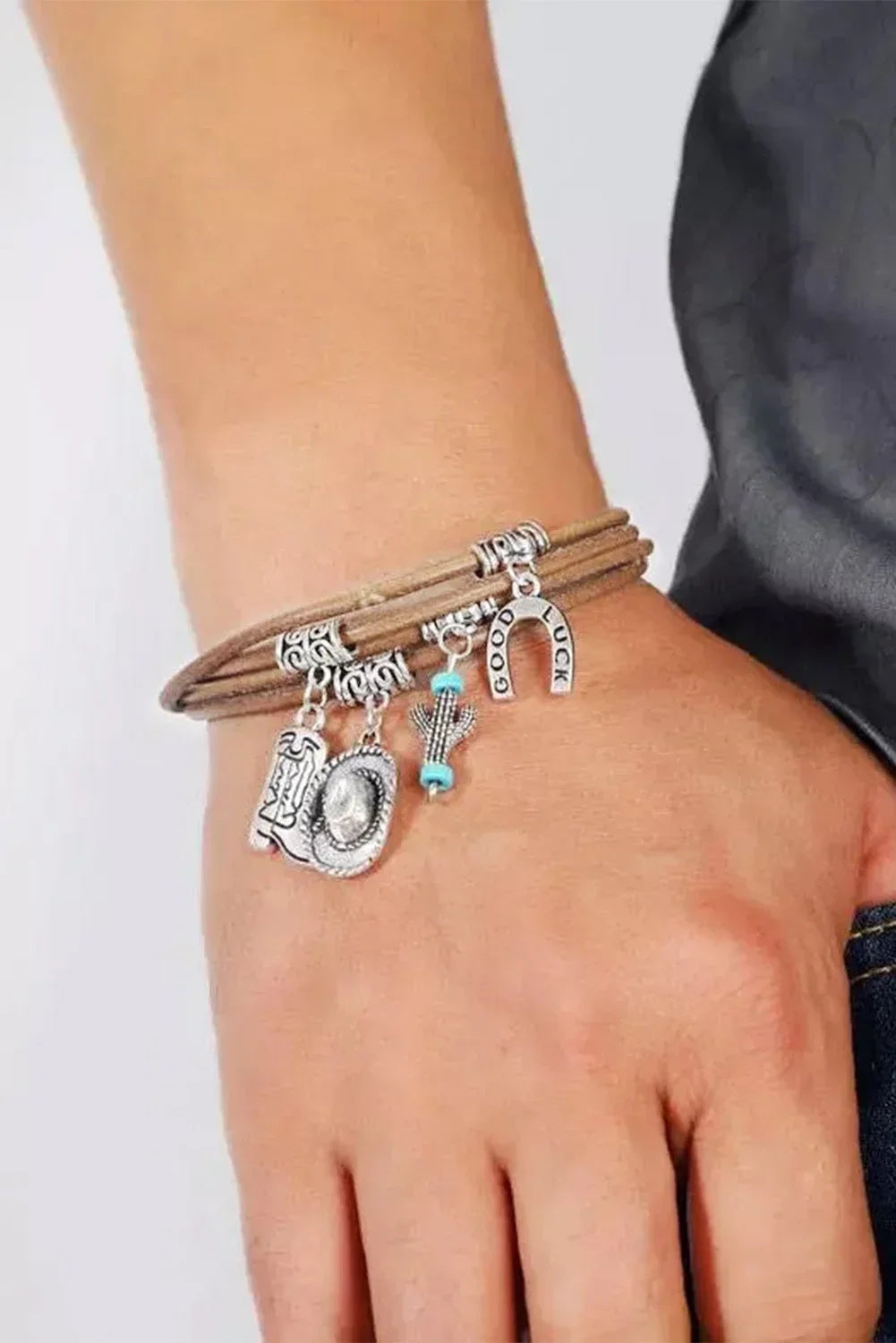 Women's Western Charm Bracelet - Hat, Boot, Cactus