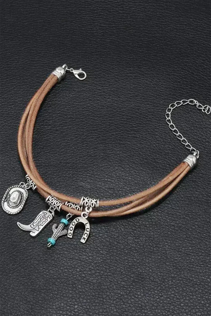 Women's Western Charm Bracelet - Hat, Boot, Cactus