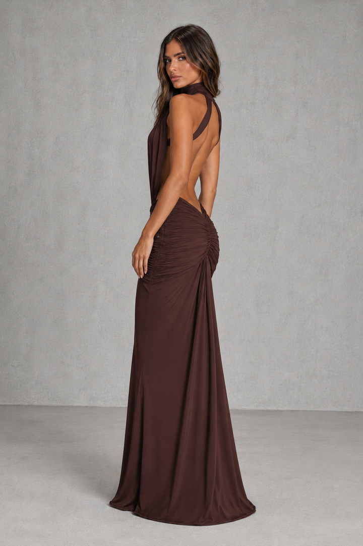 Women’s Open Back Mermaid Maxi Dress for Evening & Formal Wear