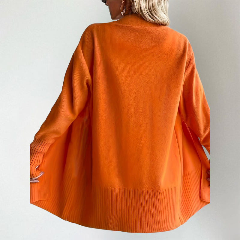 Women's Open Front Cardigan Knitted Cardigan with Long Sleeves, view 7 - Elena Harper