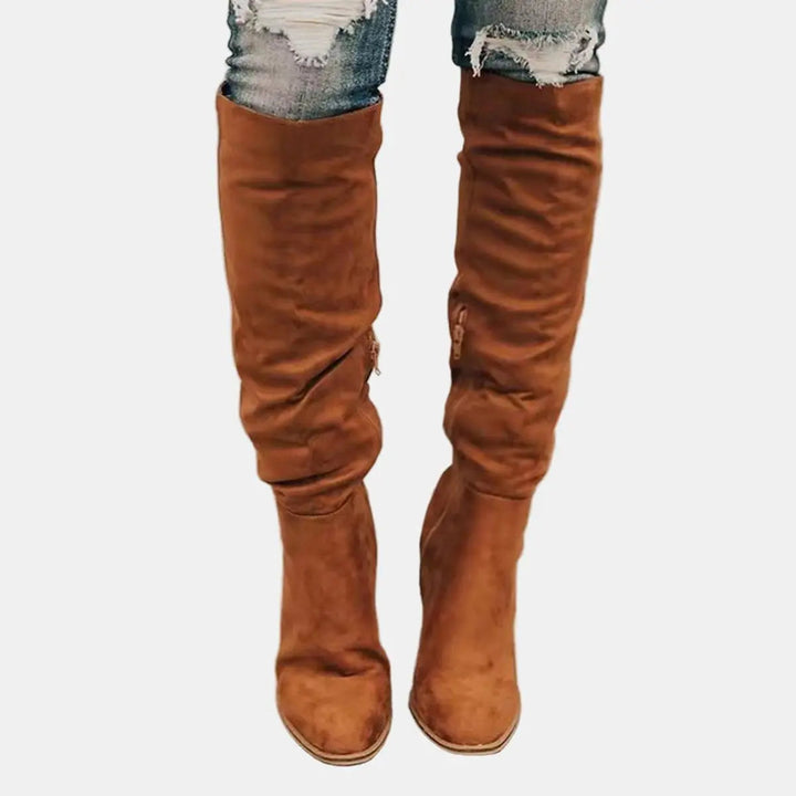 Women's Over-the-Knee Block Heel Boots - Elegant & Comfortable