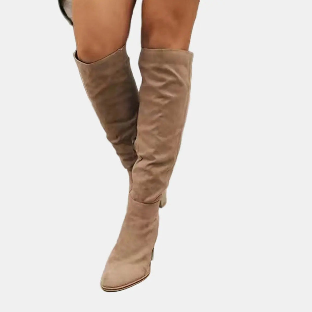 Women's Over-the-Knee Block Heel Boots - Elegant & Comfortable