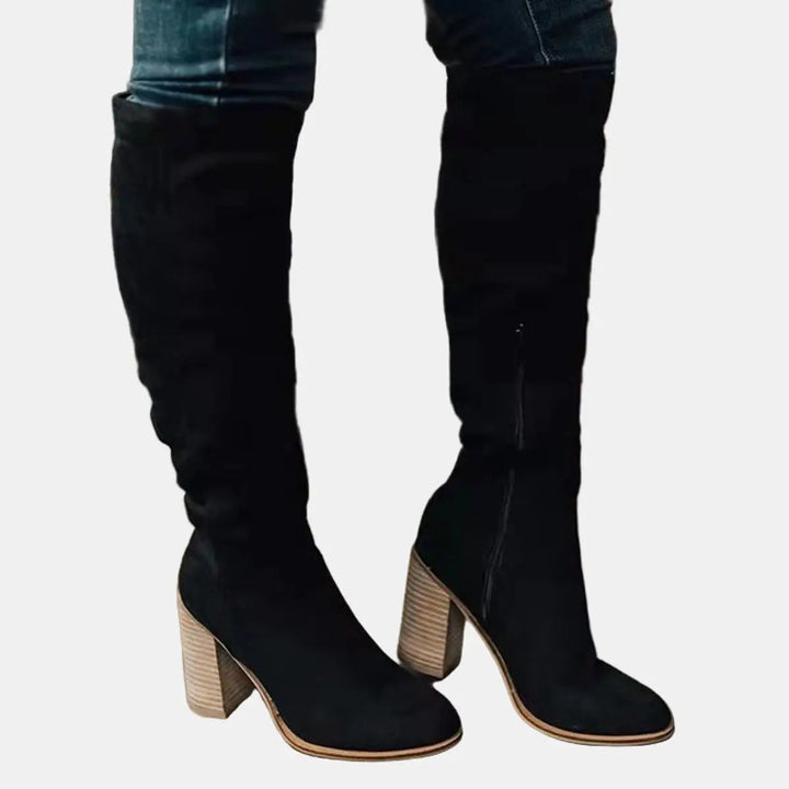 Women's Over-the-Knee Block Heel Boots - Elegant & Comfortable