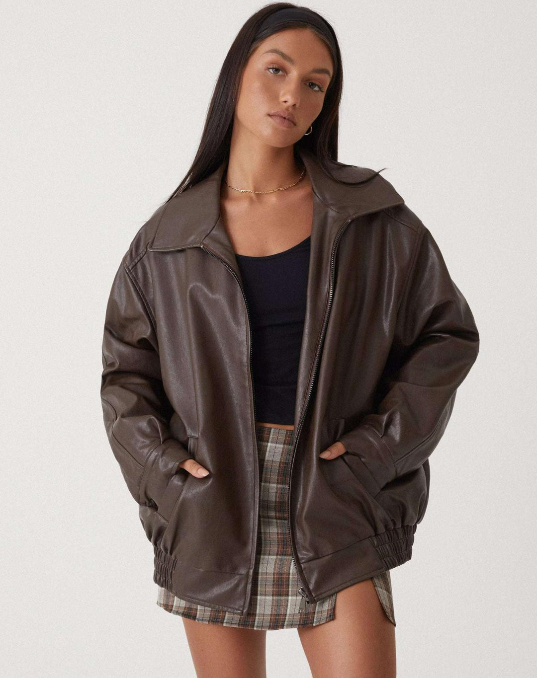 Women's Oversized Jacket in Luxe Chocolate Brown