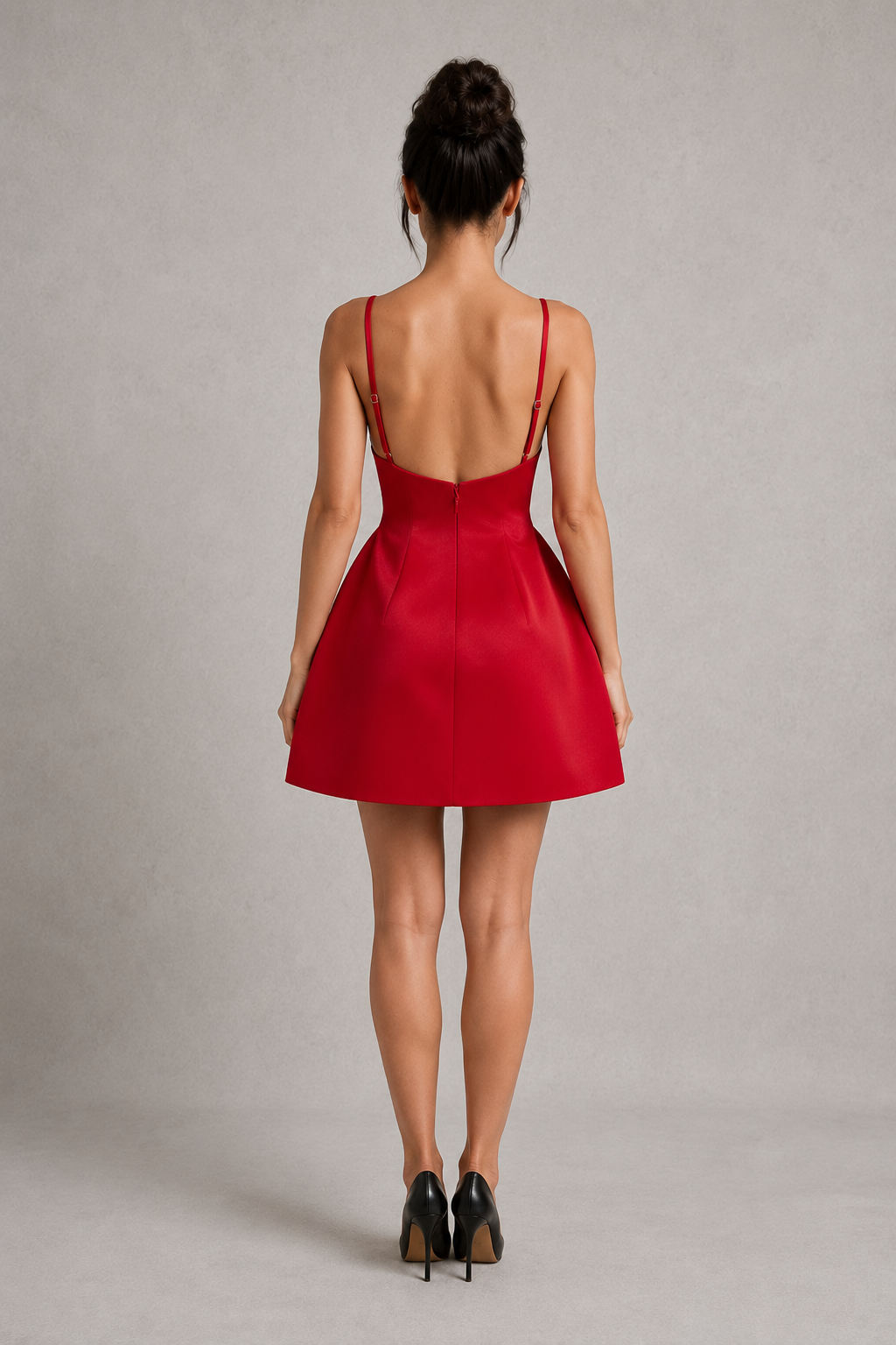 Women’s Satin Mini Dress with Bubble Skirt for Parties & Special Occasions