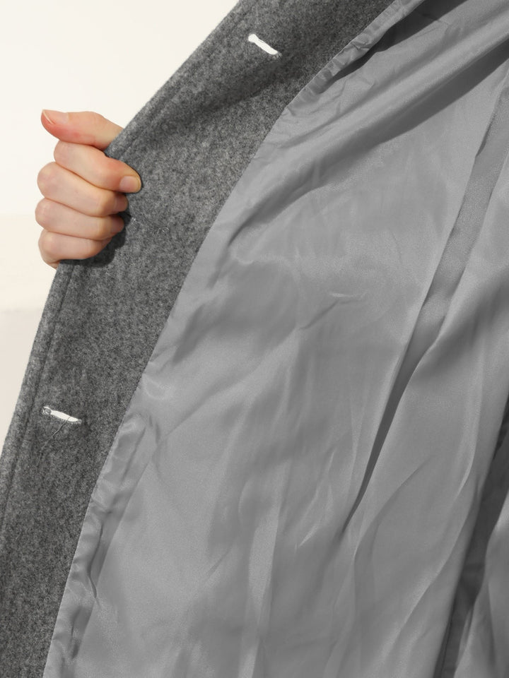 Women's Tailored Midi Winter Coat with Single Row Buttons