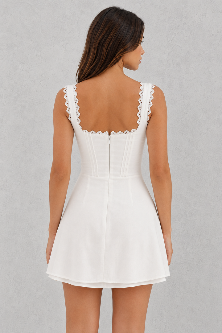 Women’s Sleeveless Mini Dress with Pleated Bodice for Casual & Special Occasion Wear