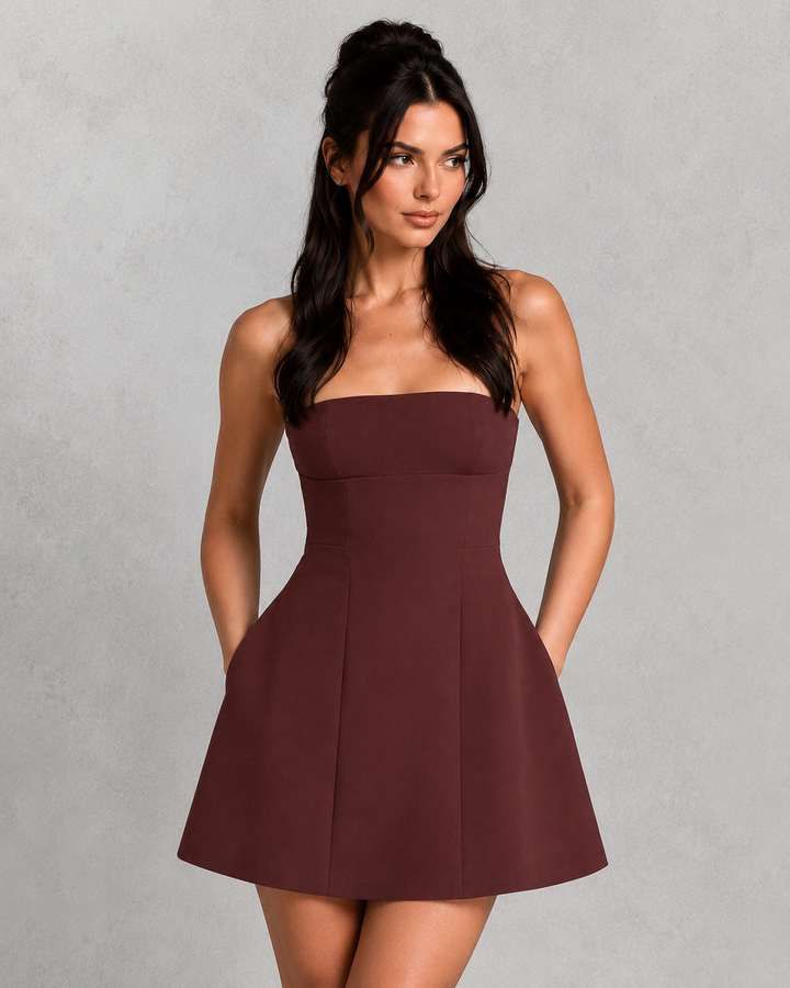 Women’s Strapless Mini Dress with Bubble Skirt for Parties & Special Occasions