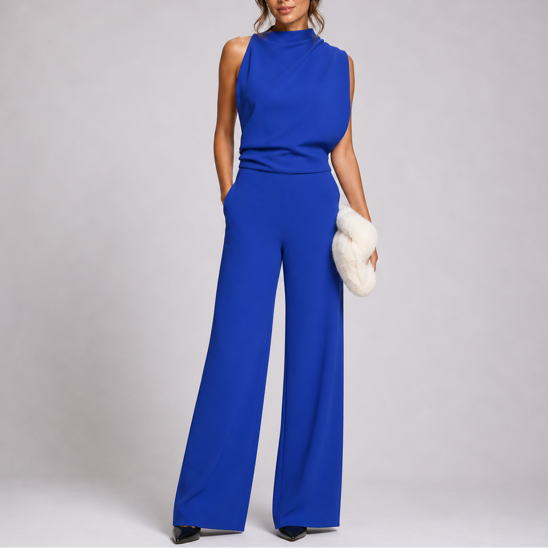 Women's Elegant Sleeveless Wide-Leg Jumpsuit for Effortless Style