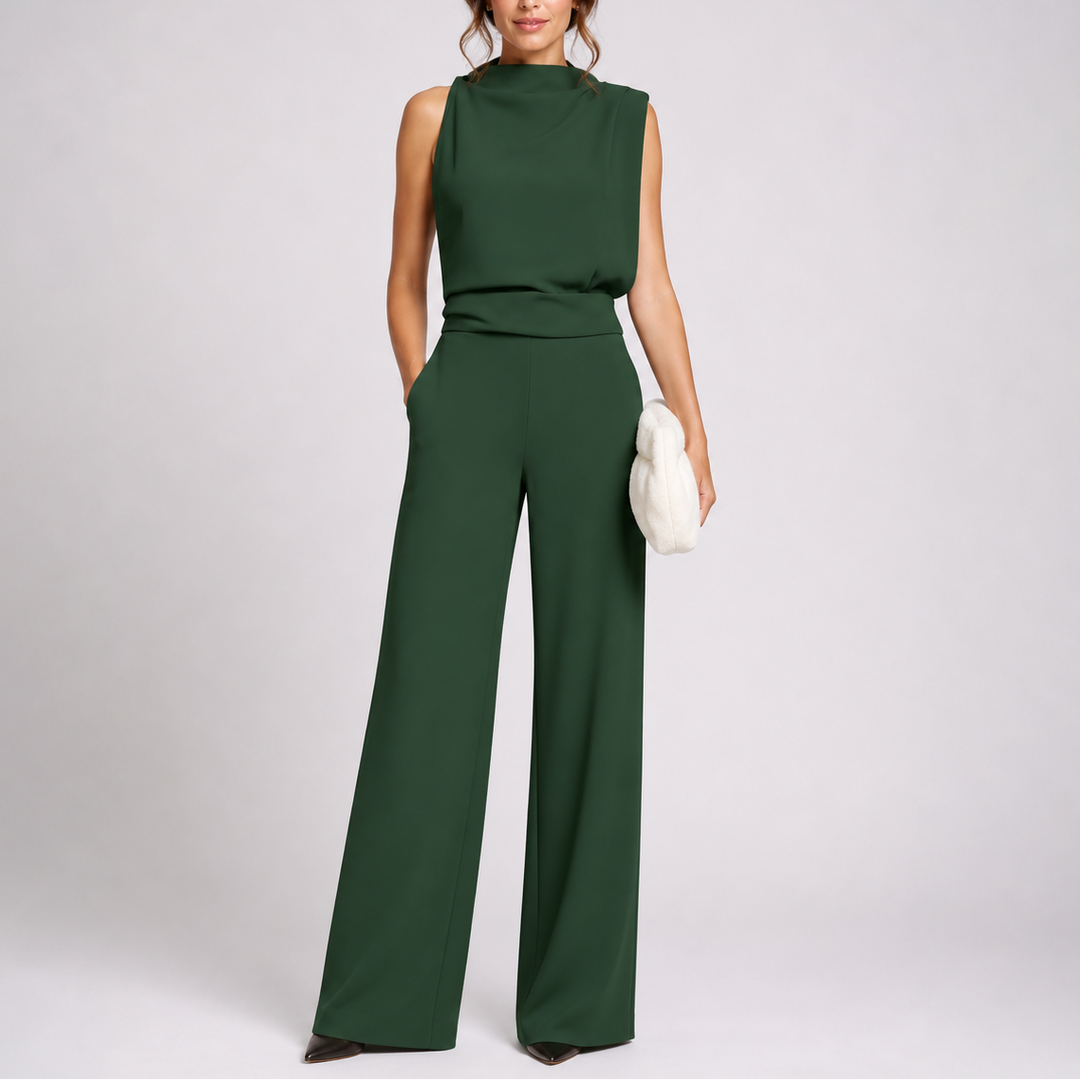 Women's Elegant Sleeveless Wide-Leg Jumpsuit for Effortless Style