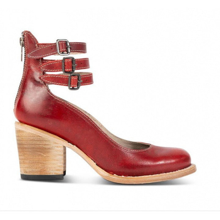 Natalia Elegant block heel pumps with straps, view 3 - Elena Harper
