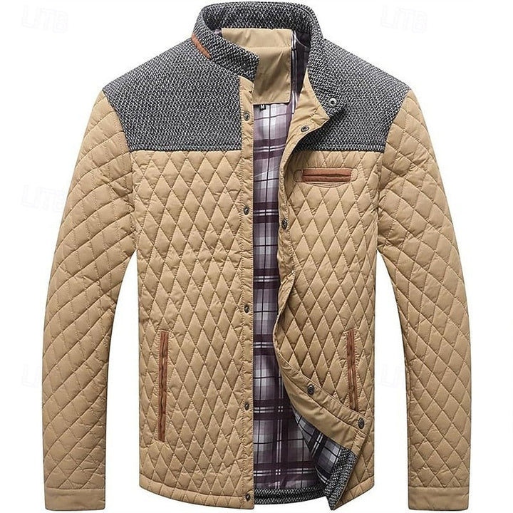 Beckett Men's Quilted Stand-Collar Jacket in Four Shades - Elena Harper