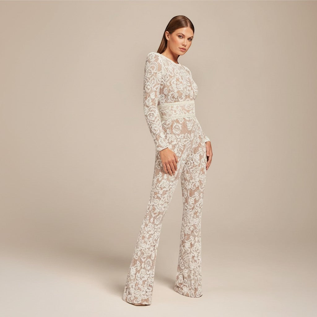 Women's Dazzling Sequin Jumpsuit with Flattering Wide Leg