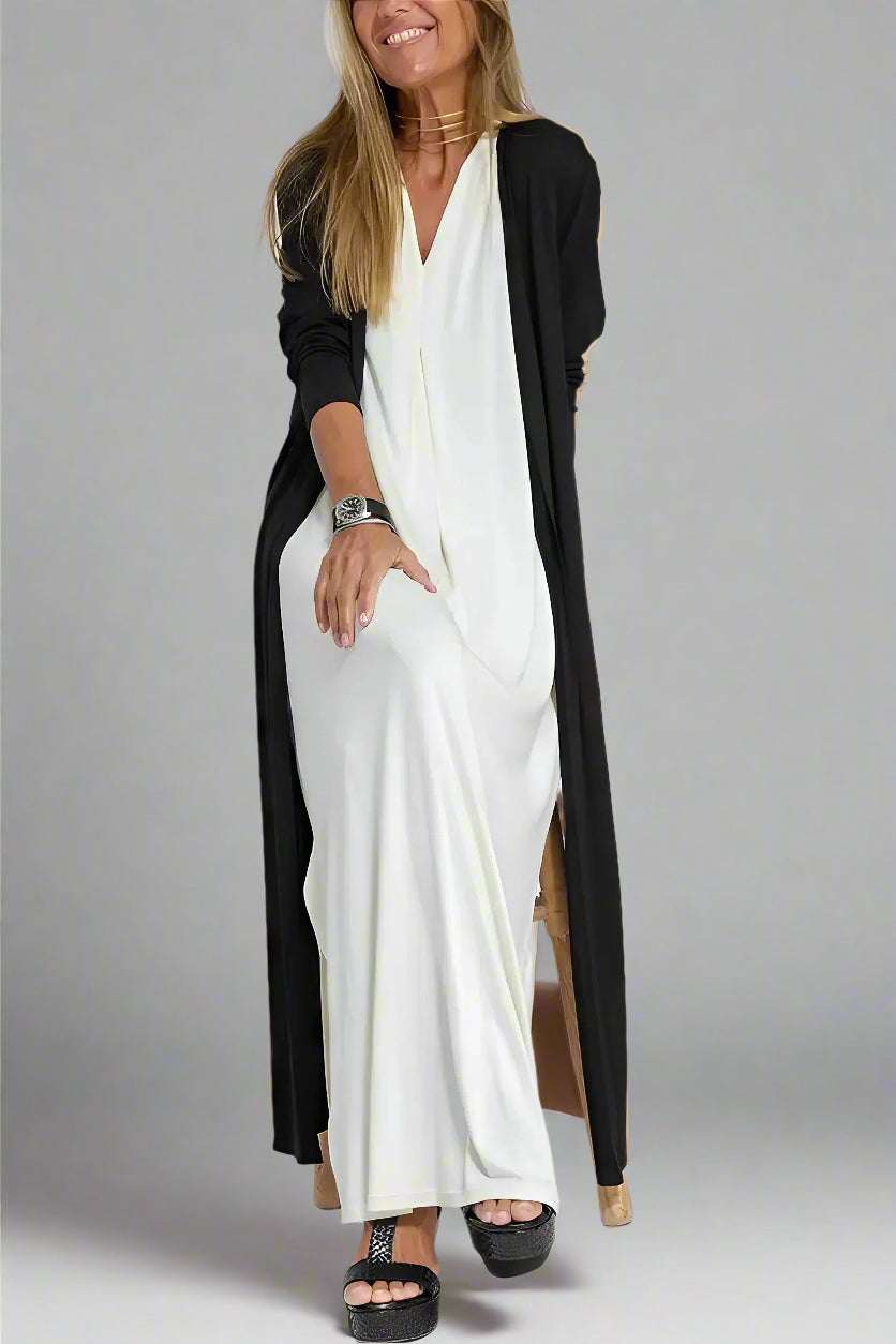 Elfriede Elegant Maxi Dress with Free Cardigan for Every Occasion - Elena Harper