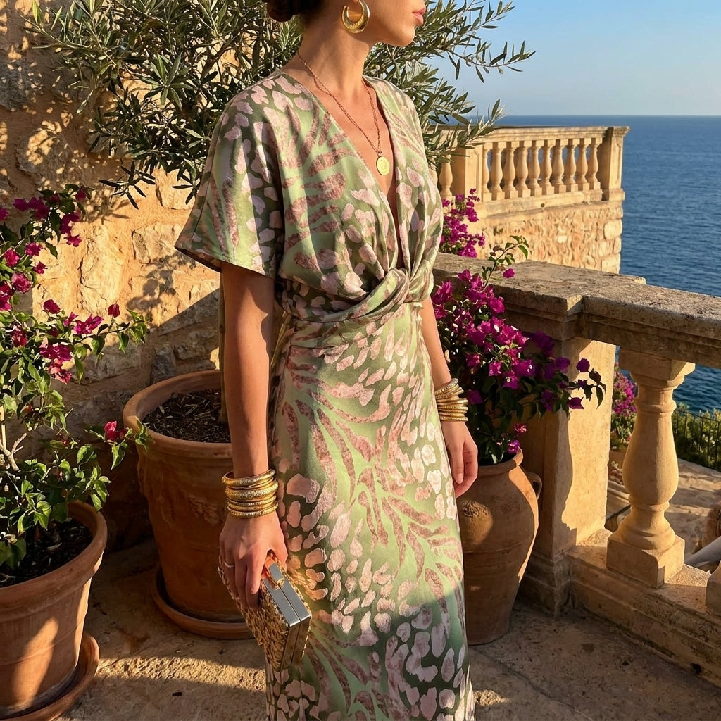 Women's Elegant Wedding Guest Maxi Dress