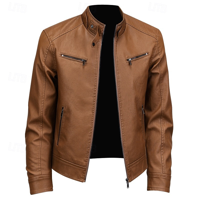Caleb | Stand-Collar Moto Jacket