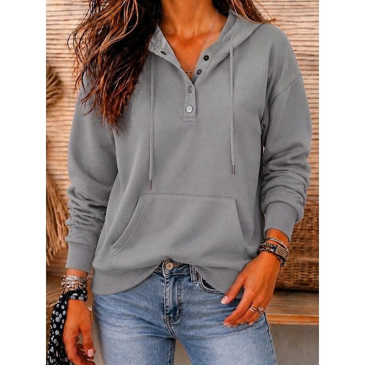 Harriet | Relaxed Button-Neck Hoodie